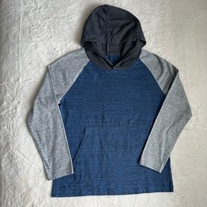 Falls Creek Blue & Grey Long Sleeve Tee with Hood & Pocket Boys 8
